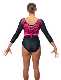 Amari Pink Long Sleeve Deluxe Gymnastics Leotard