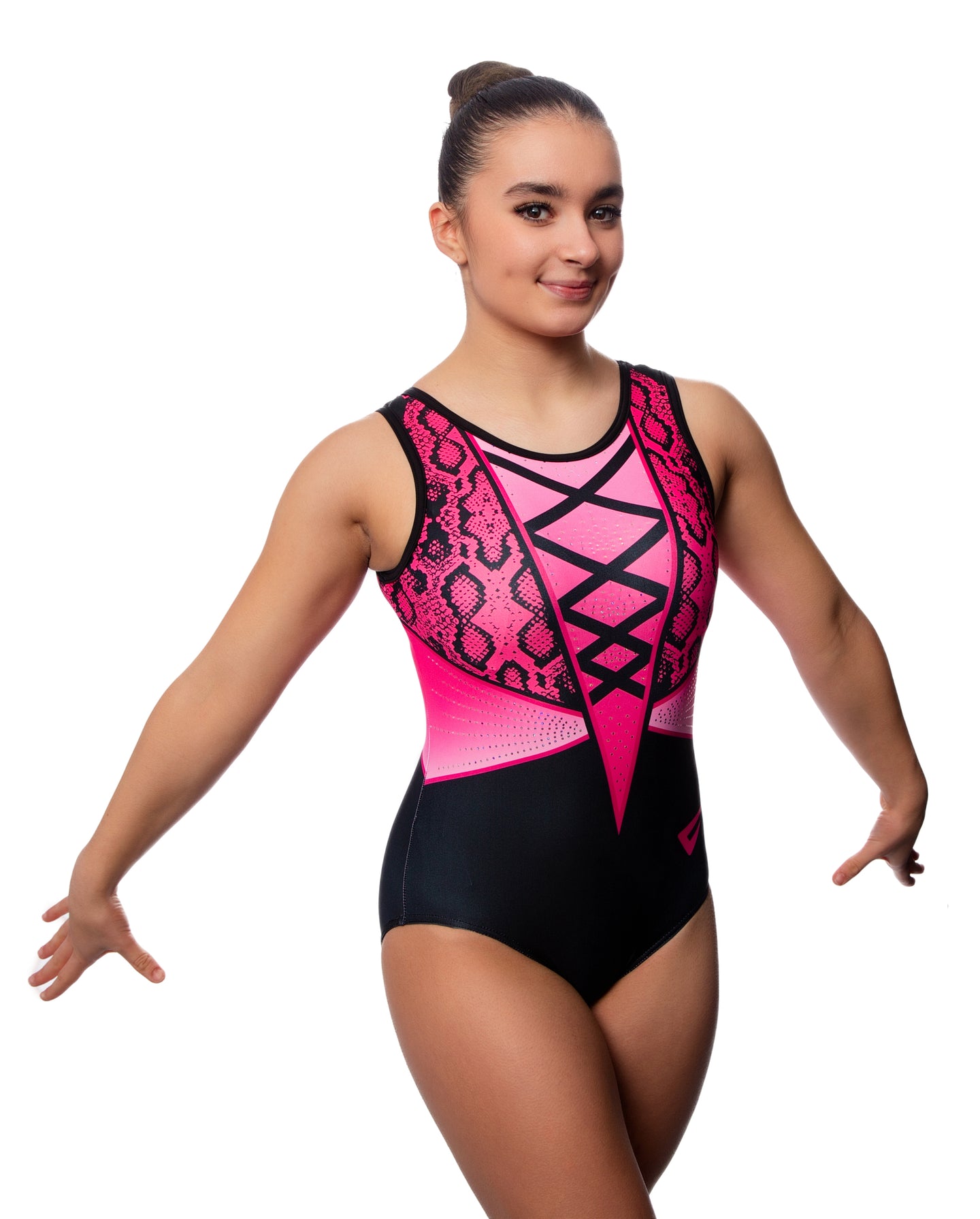 Amari Pink Sleeveless Girls Gymnastics Leotard