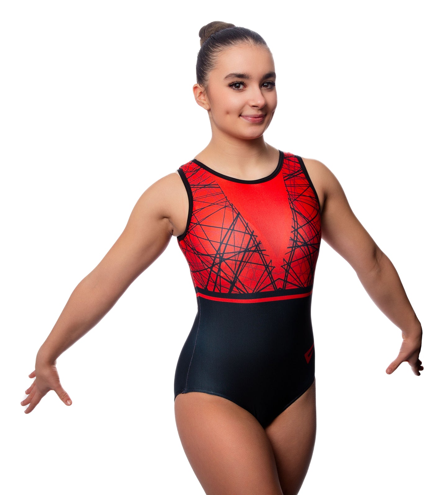 Chaos Red Sleeveless Gymnastics Leotard