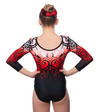 Andromeda Red Long Sleeve Deluxe Gymnastics Leotard