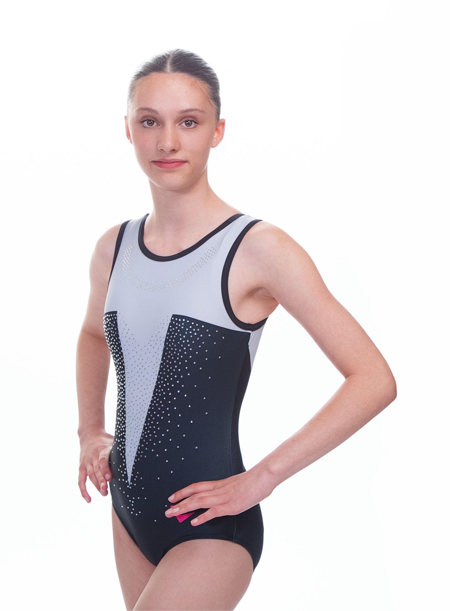 Strike Monotone Sleeveless Gymnastics Leotard