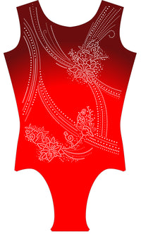 Anemone Red Sleeveless Recreational Tank Girls Gymnastics Leotard