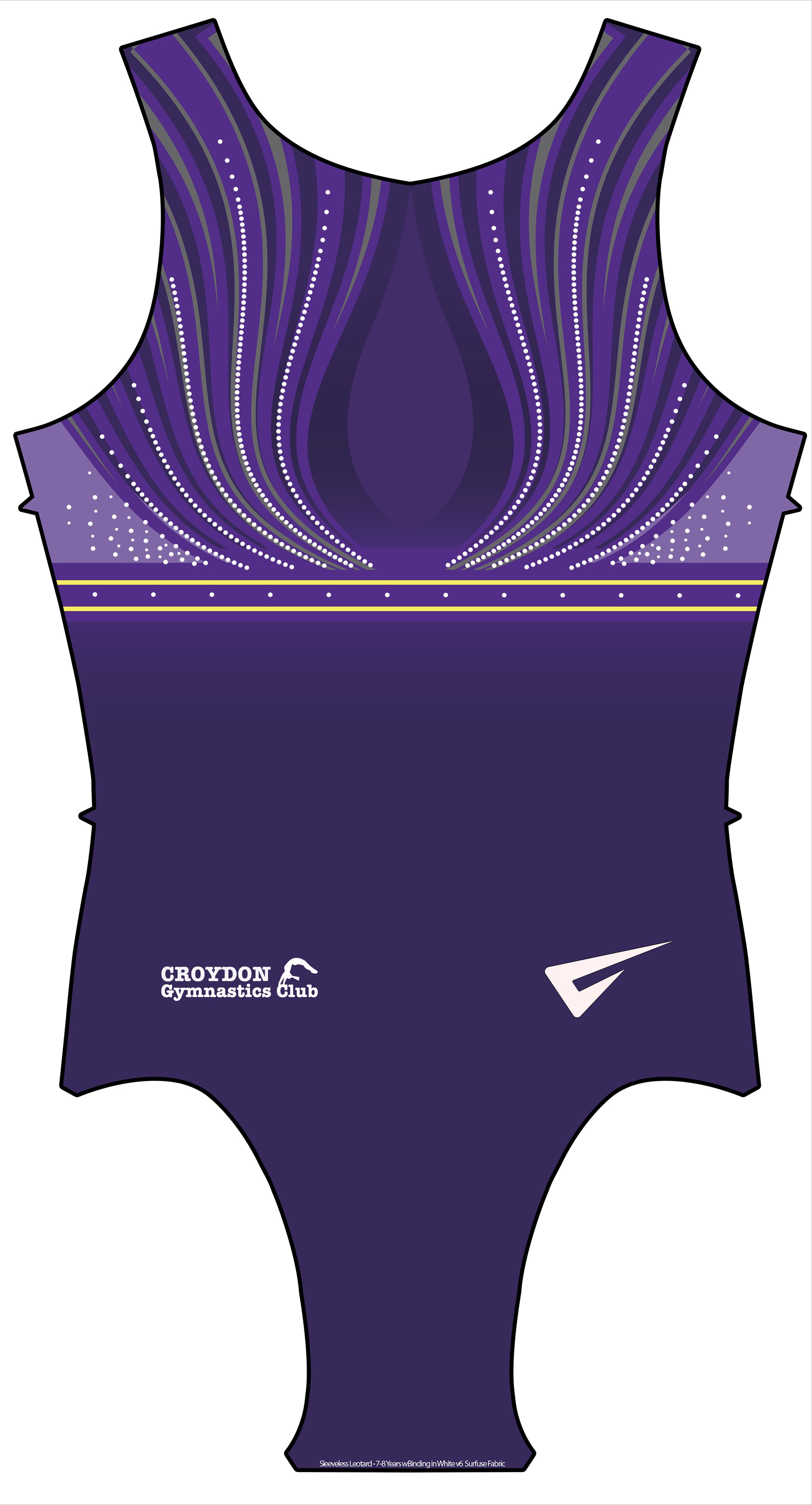 Croydon Gymnastics Club Sleeveless Tank Girls Uniform Leotard