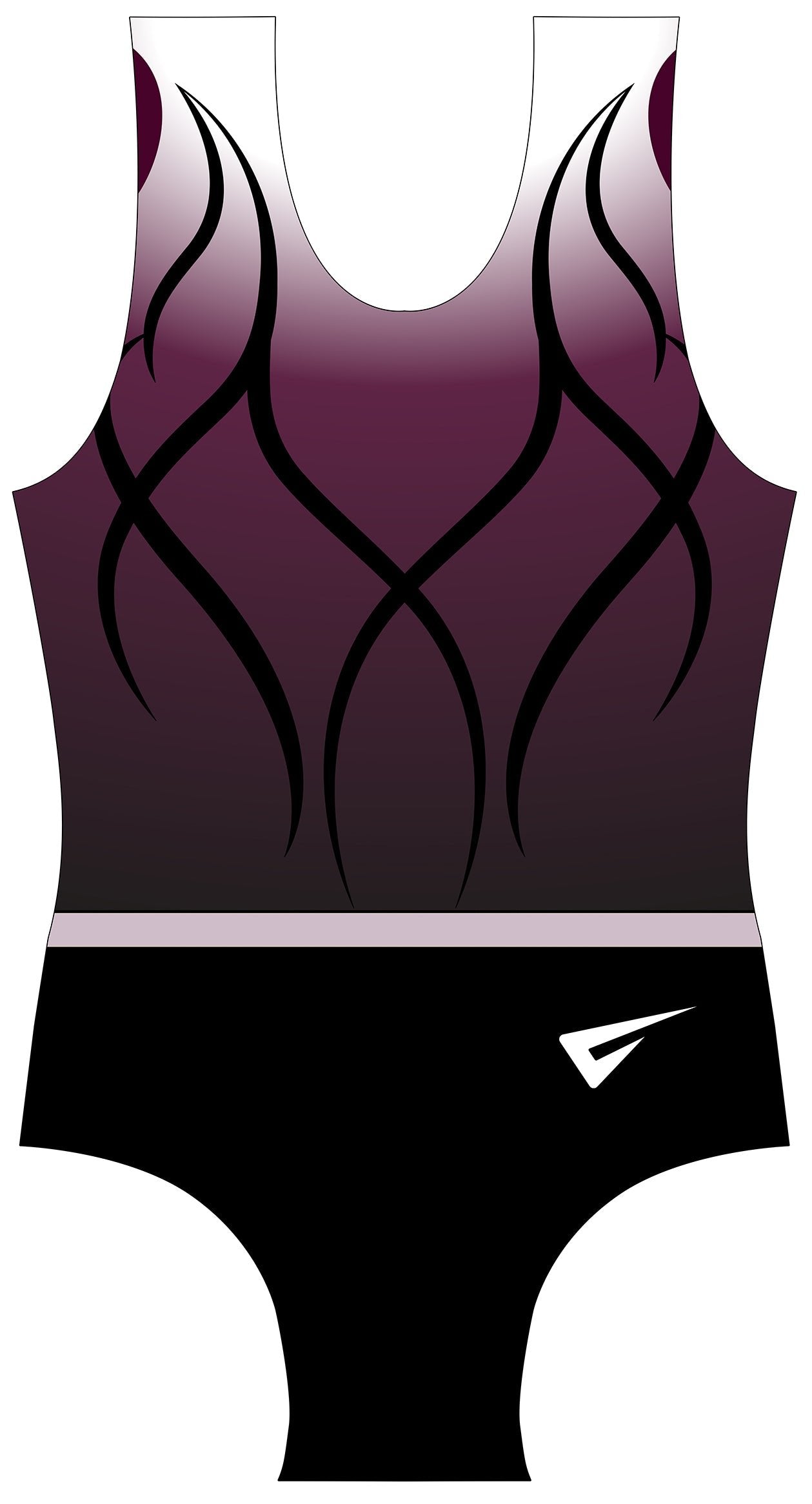 Wilmslow High School Medea Burgandy Sleeveless Club Uniform Leotard for Boys and Men