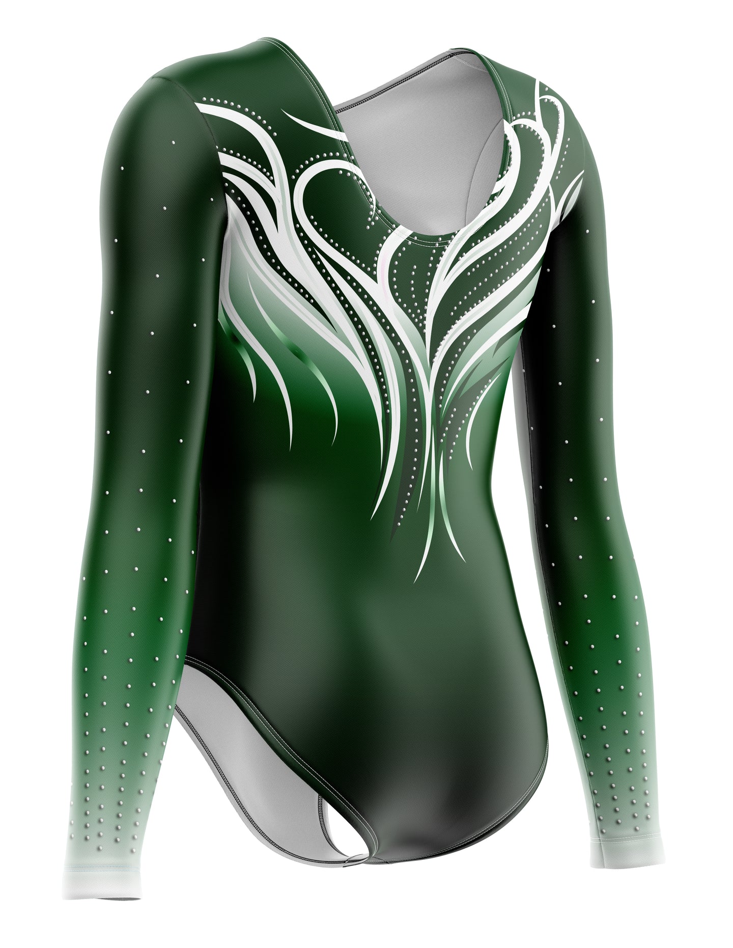 Delyn Ares Green Competition Long Sleeve Girls Gymnastics Leotard