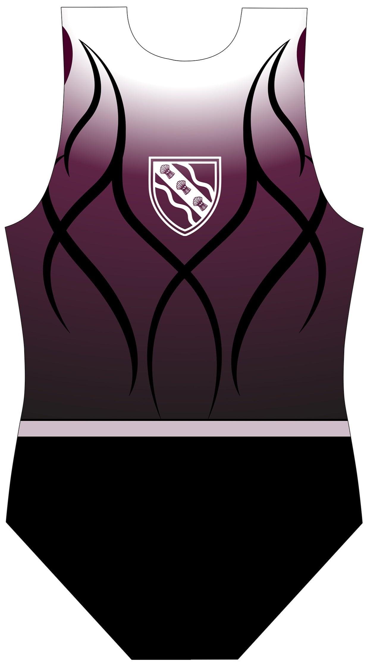 Wilmslow High School Medea Burgandy Sleeveless Club Uniform Leotard for Boys and Men