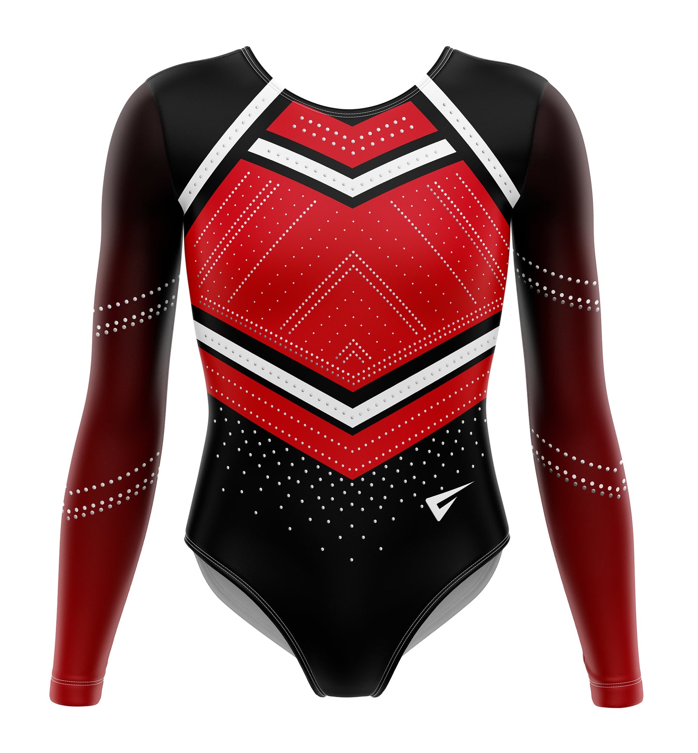 Contender Red Black n White Competition Long Sleeve Girls Gymnastics Leotard