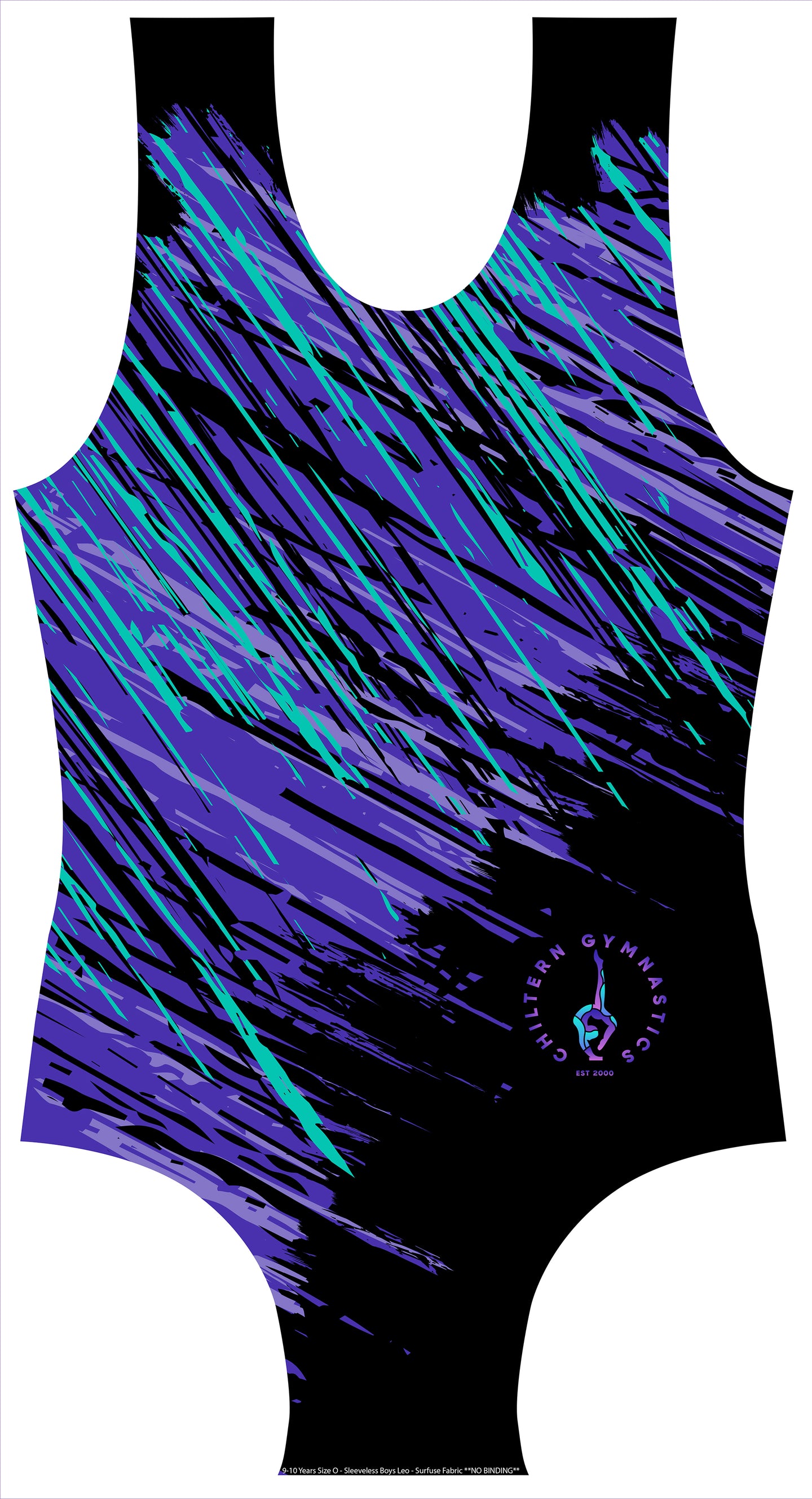 Chiltern Gymnastics Sleeveless Club Uniform Leotard for Boys and Men