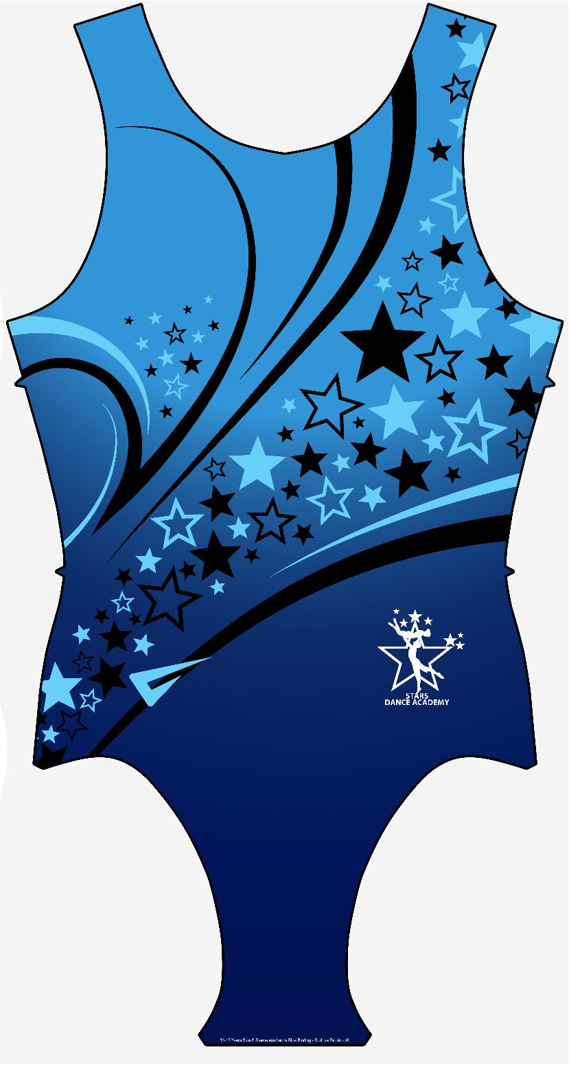 Stars Dance Academy Club Enceladus Blue Sleeveless Gymnastics Leotard