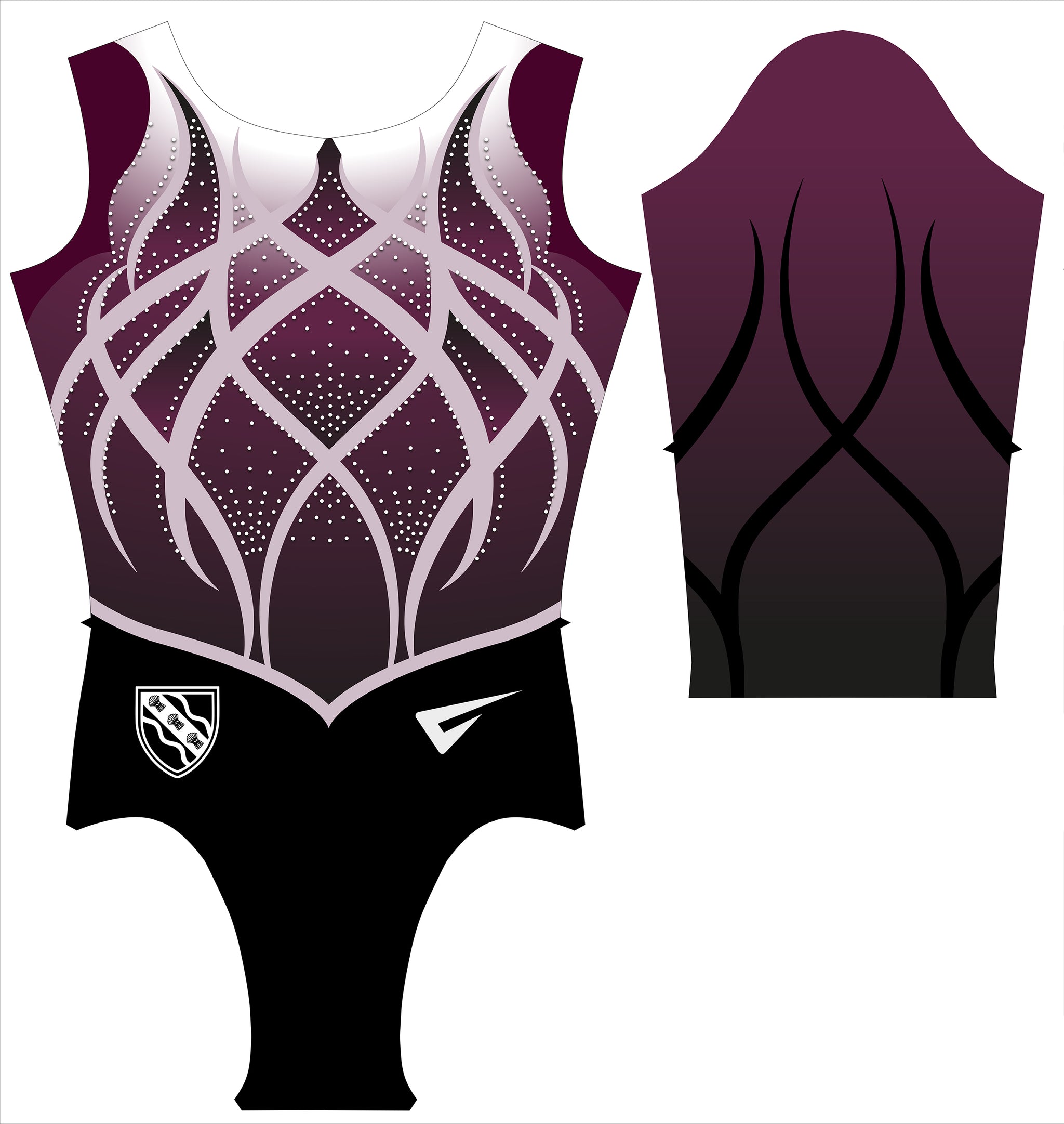 Wilmslow High School Medea Burgandy Long Sleeve Girls Gymnastics Leotard