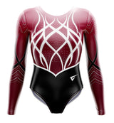 Medea Cherry Red Remix Competition Long Sleeve Girls Gymnastics Leotard