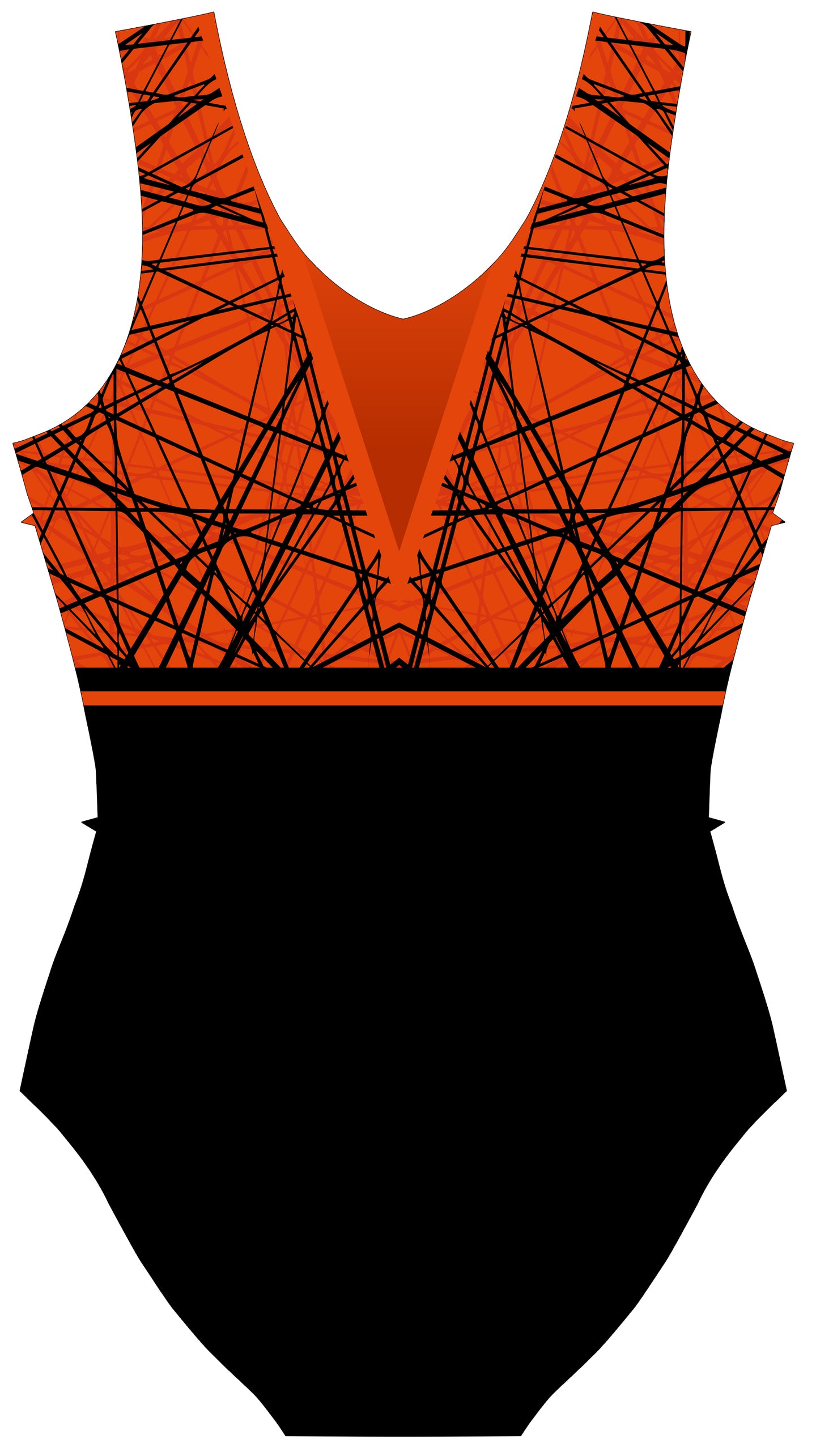 Orchard Gymnastics Club Chaos Orange Sleeveless Gymnastics Leotard