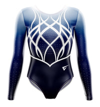 Medea Blue Competition Long Sleeve Girls Gymnastics Leotard