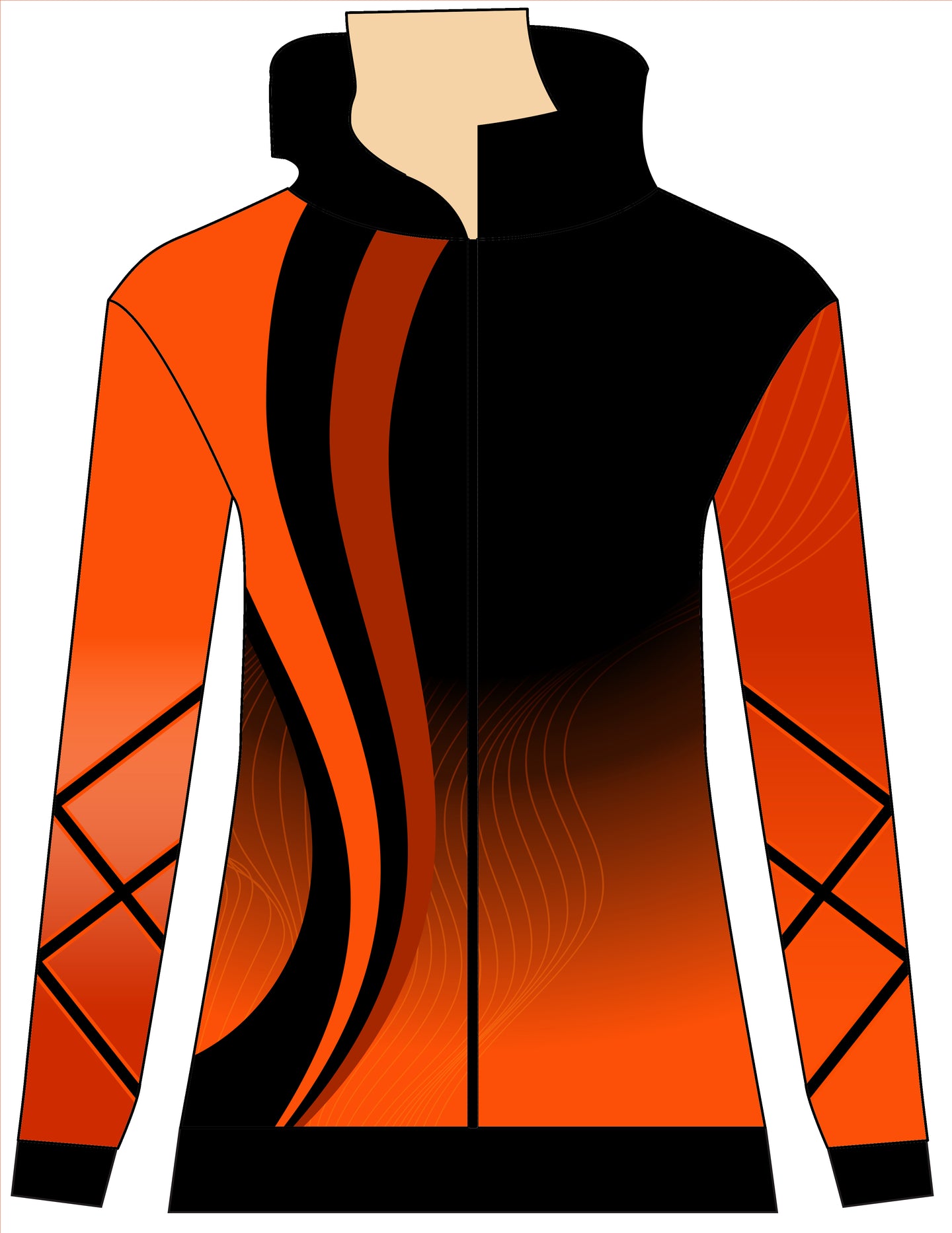 Vive Orange and Black Tracksuit Warm Up Jacket