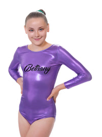 Personalised Grape Mystique Long Sleeved Gymnastics Leotard