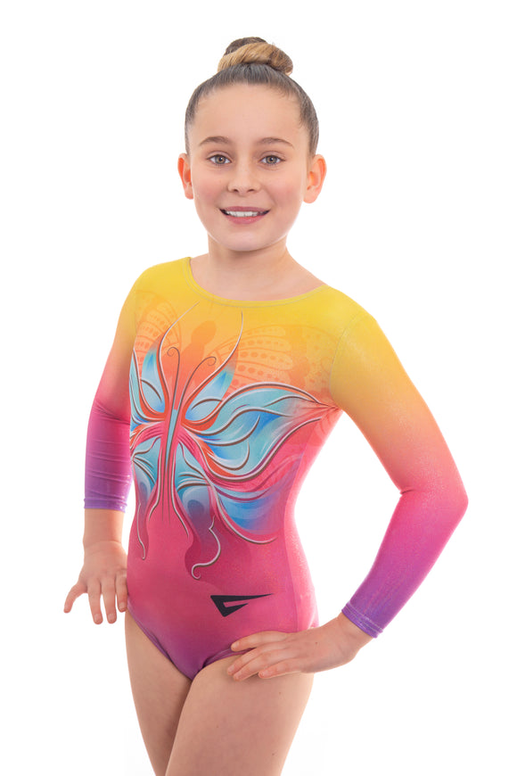 Vanquish' Shiny Foil Deluxe Gymnastics Leotard for Girls Kids Competition  Gym