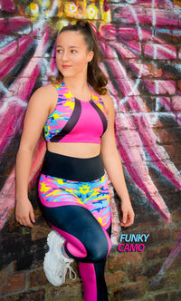 Funky Camo Crop Top and Leggings Set