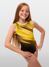 Kiki Yellow Sleeveless Gymnastics Leotard