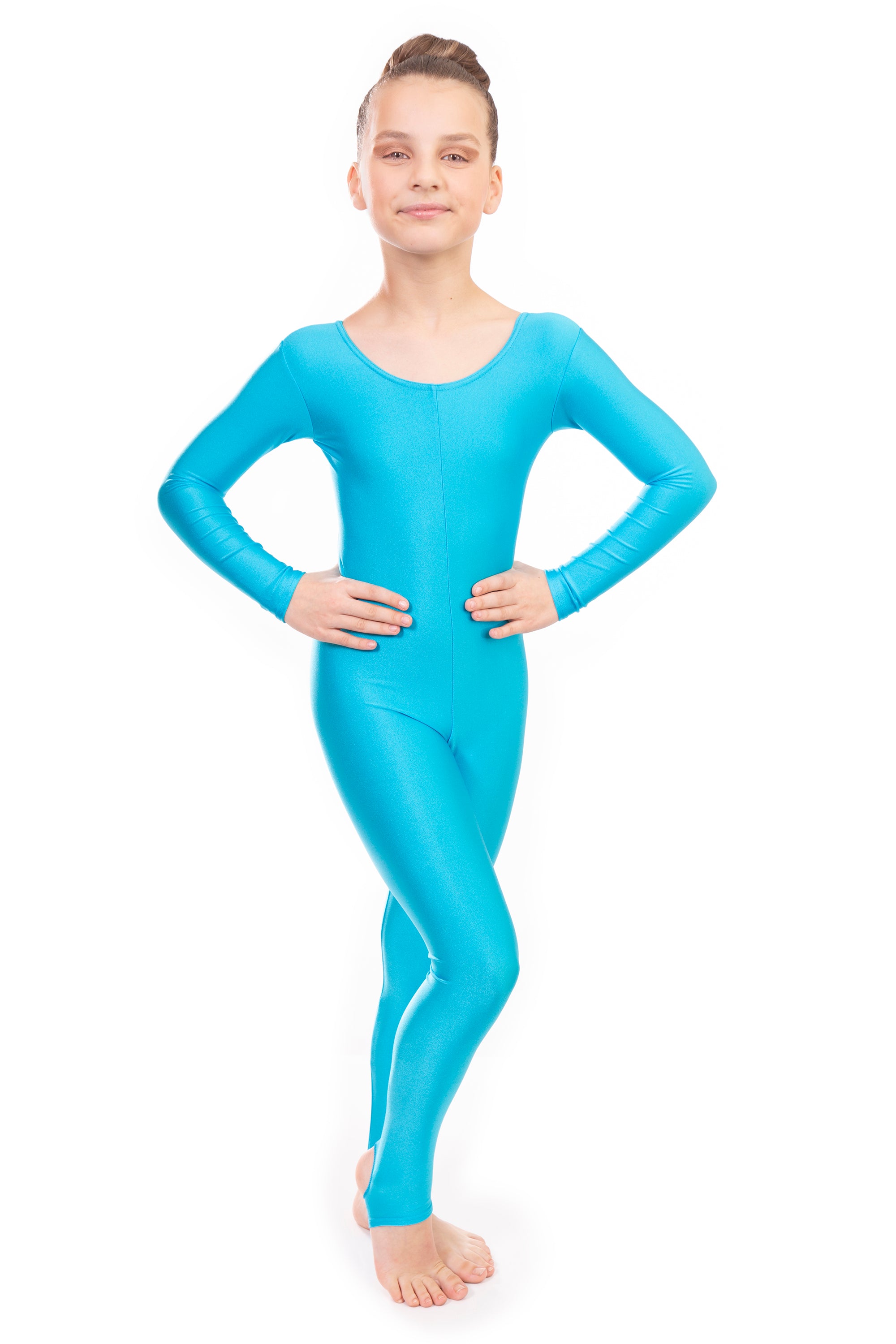 Kingfisher Blue Long Sleeved Dance Unitard