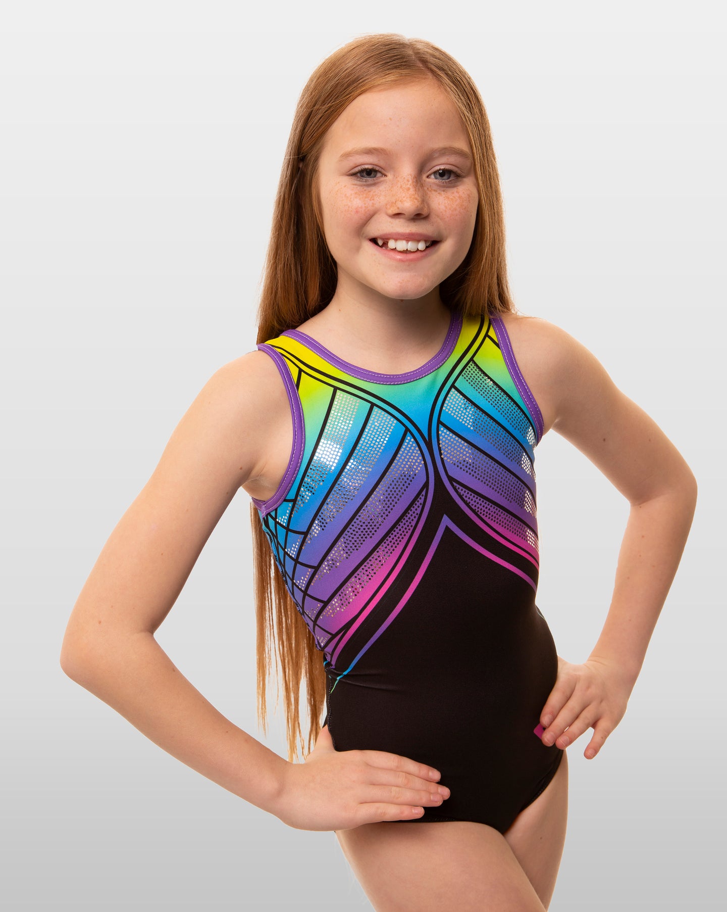 Pandora Rainbow Sleeveless Gymnastics Leotard