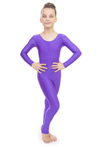 Purple Dance Long Sleeved Unitard Catsuit