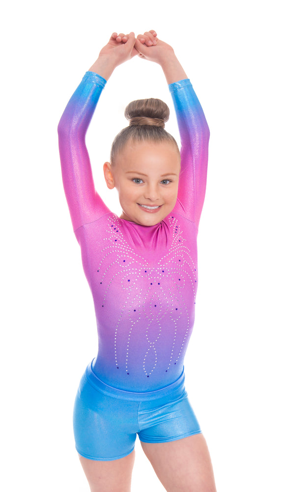 Step Pink Ombre Sleeveless Gymnastic Training Leotard – Velocity