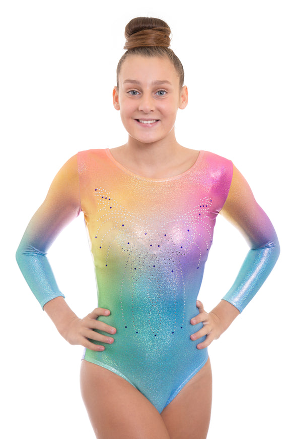 Gymnastic Leotard Long Sleeves Girls Gym #036a All Sizes OLYMPIQUE Made in  UK