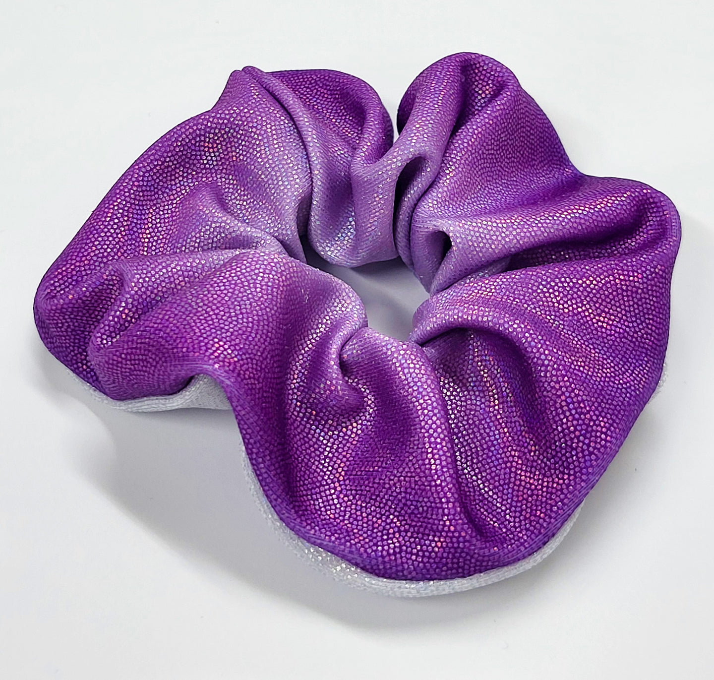 Radiant Silver to Purple Hair Scrunchie