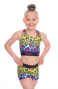 Rainbow Wild Crop Top and Shorts Activewear Set