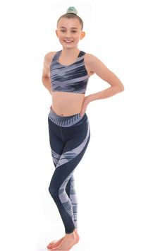 Samba Grey Crop Top and Leggings Activewear Set